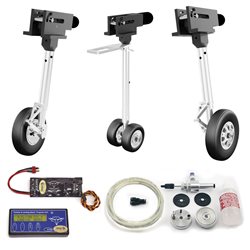 Kit carrelli elettrici con freni ad olio per Rafale scala 1/6