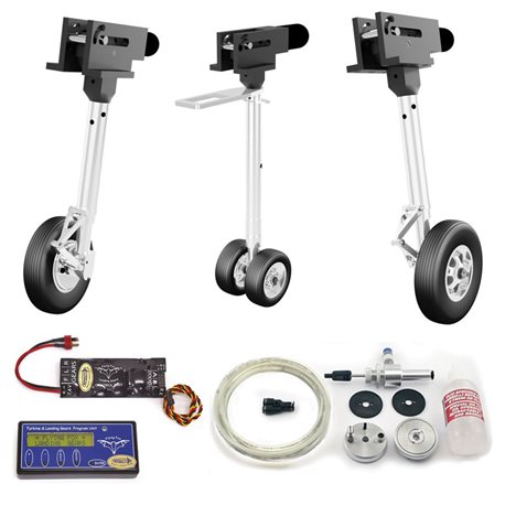 Kit carrelli elettrici con freni ad olio per Rafale scala 1/6