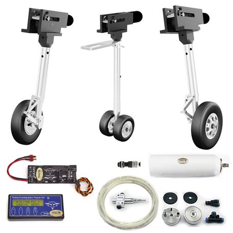 Kit carrelli elettrici con freni ad olio per Rafale scala 1/6