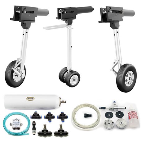 Kit of air operated landing gears with oil brakes for 1/6 scale Rafale